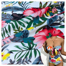 high elastic biflex smooth flower printed polyamide 80 elastane 20 fabric for swimsuit